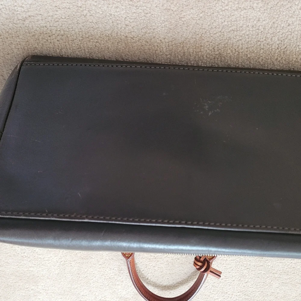 Classic Black and Brown Leather Dooney & BourkeBag  As Is Nail Polish On Inside - Picture 4 of 13